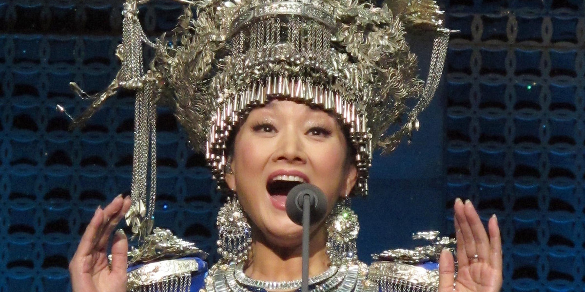 Chinese singer Song Zuying performing at the "Cultures of China, Festival of Spring" concert at the Shrine Auditorium in Los Angeles in 2013.