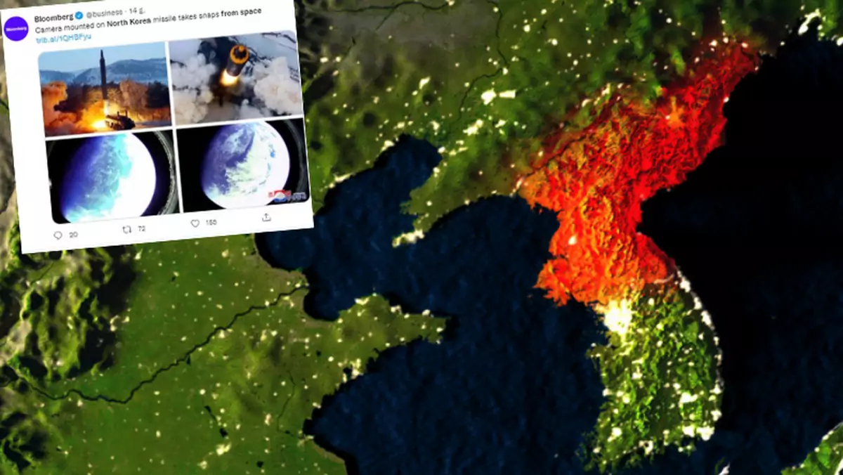 Korea Północna opublikowała zdjęcia, które, jak twierdzi, zostały zrobione z kosmosu podczas testu rakiety