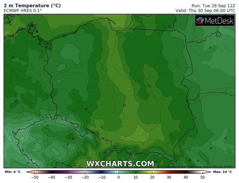 Temperatura w czwartek nad ranem będzie zróżnicowana