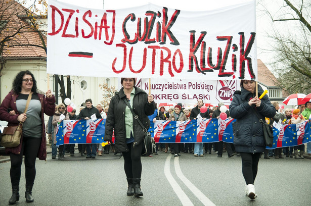 Manifestacja nauczycieli w Warszawie w 2013 roku