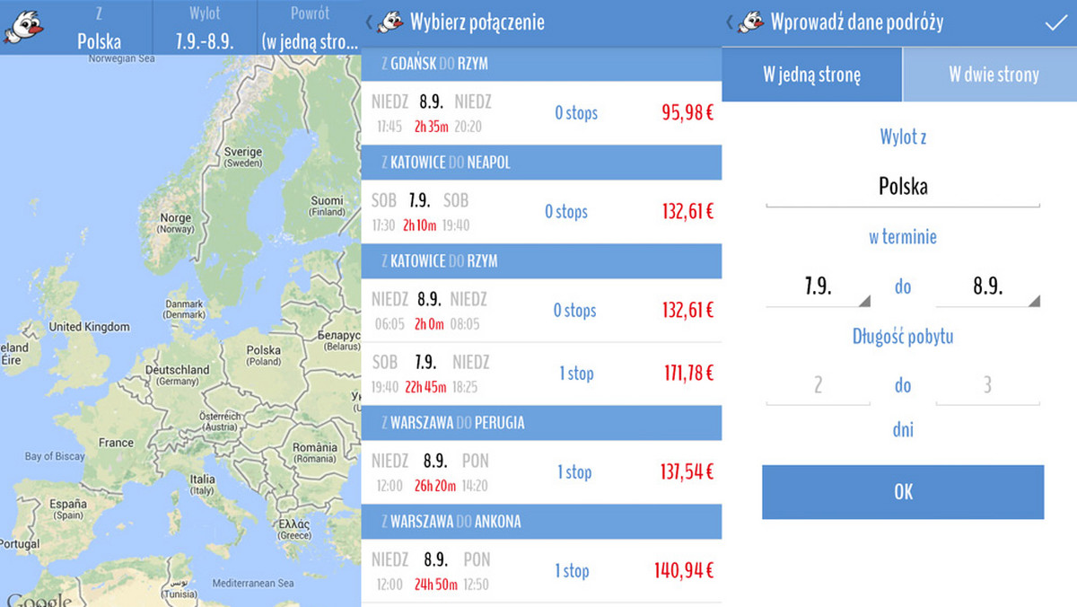 Skypicker, wyszukiwarka tanich połączeń lotniczych, udostępnił aplikację na smartfony i tablety, pracujące na systemie Android.  Skypicker to prosta w obsłudze aplikacja oparta o mapę, która pozwala błyskawicznie wyszukać i zarezerwować najlepsze z tanich połączeń.