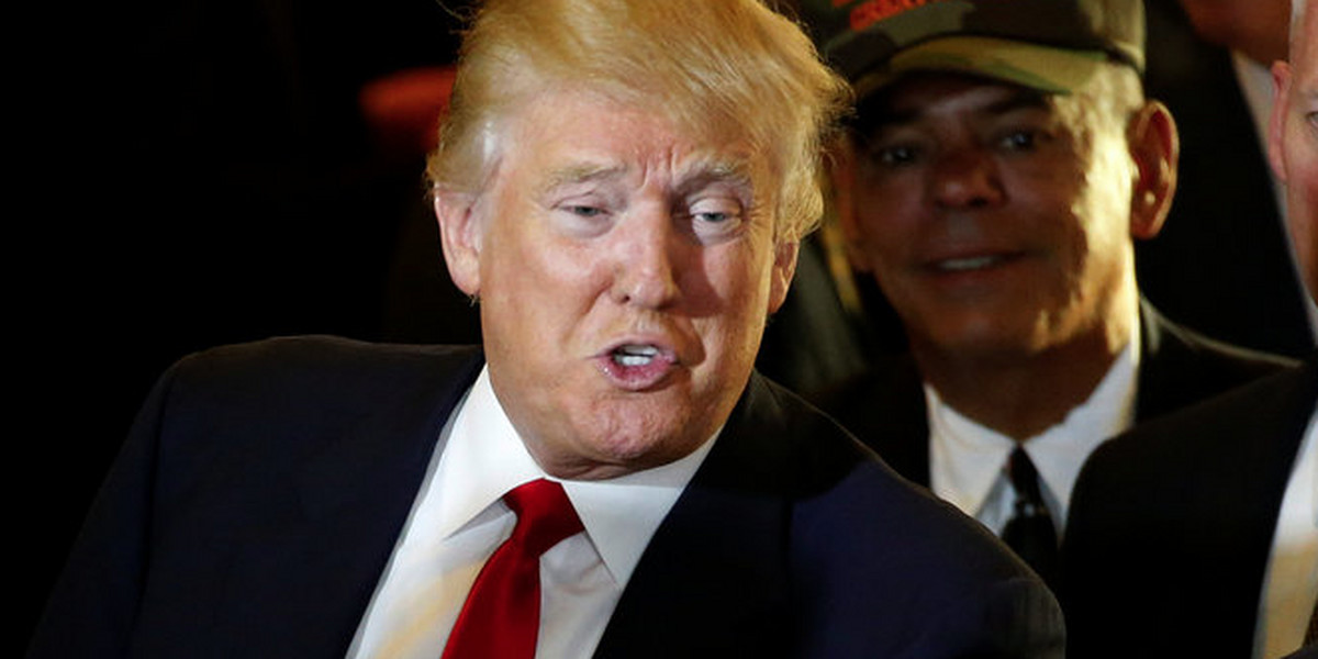 US Republican presidential candidate Donald Trump after a news conference at Trump Tower in New York, New York.