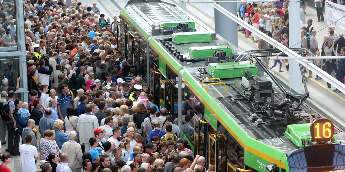 Otawrcie trasy tramwajowej na Franowo