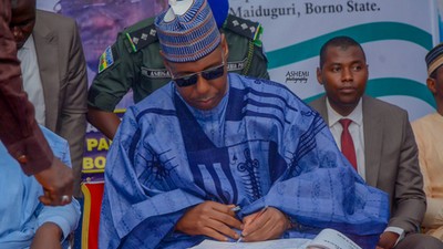 Borno State Governor, Babagana Zulum. [Twitter:@Isa_Gusau2023]