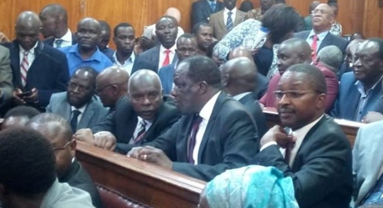 Governors, Senators, MCAs hold protest on division of revenue at Supreme Court building