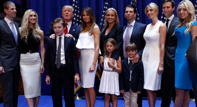 Donald Trump and his family.Brendan McDermid/Reuters