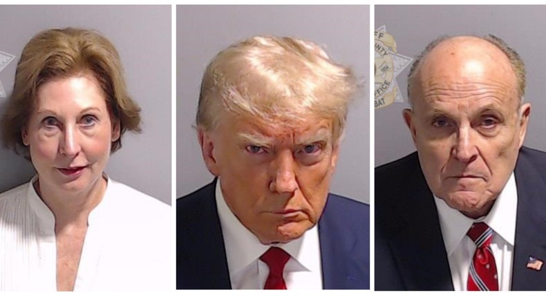 Sidney Powell, Donald Trump, and Rudy Giuliani.Fulton County sheriff's office