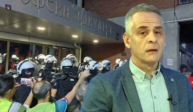 Milivoje Alanović Novi Sad protest ispred Filozofskog