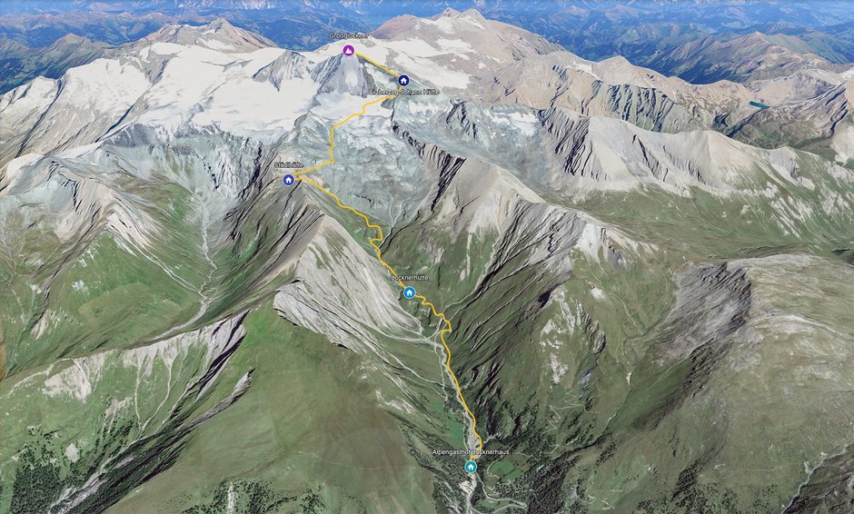 Droga na Grossglockner przez Alter Kaiser Weg.