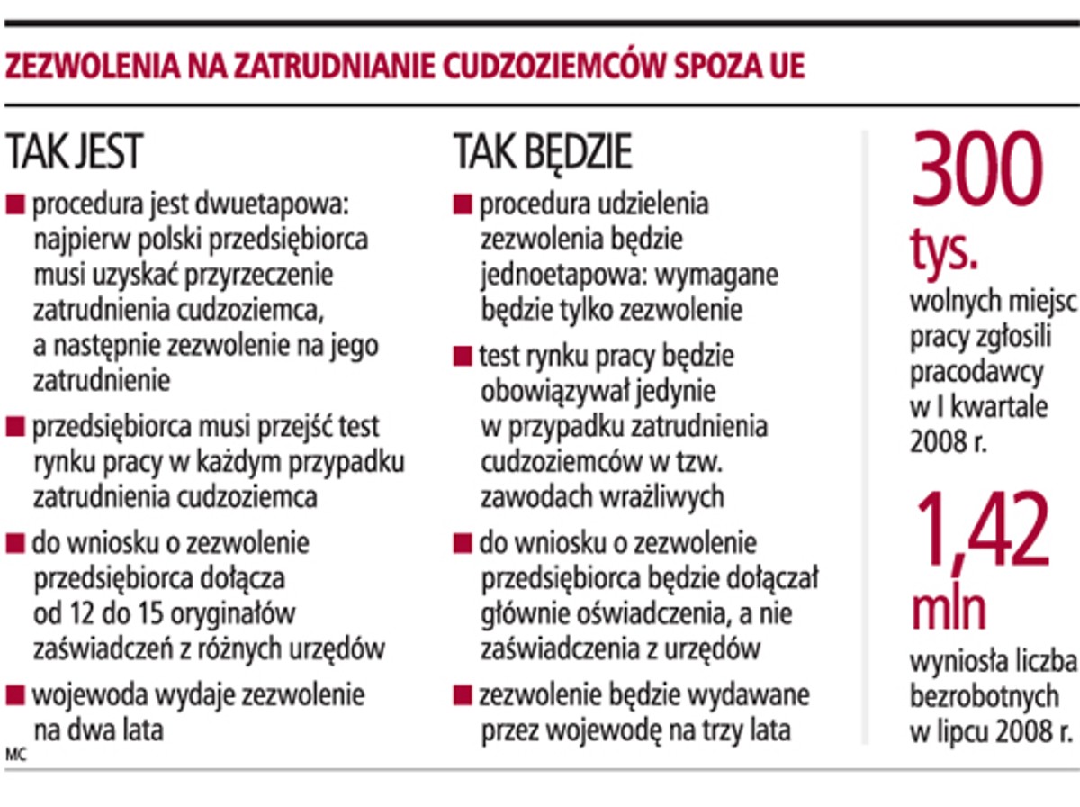 Zezwolenia za zatrudnianie cudzoziemców spoza UE
