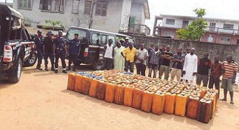 NSCDC operatives parade oil vandals arrested in a series of operations