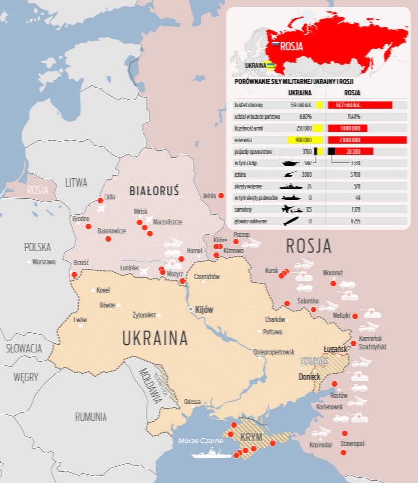 Rosja zgromadziła wokół Ukrainy prawie 200 tys. żołnierzy
