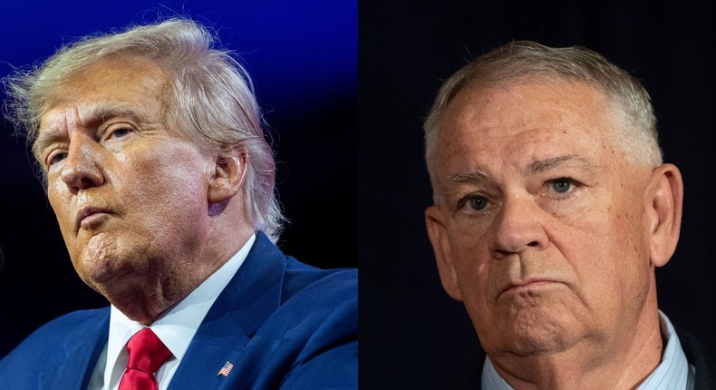 Former President Donald Trump, left, called the late Georgia House Speaker David Ralston, right, shortly after the 2020 election.Alex Brandon and John Amis/AP