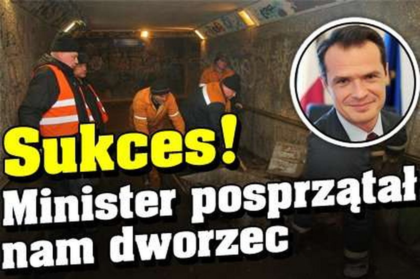 Sukces! Minister posprzątał nam dworzec!