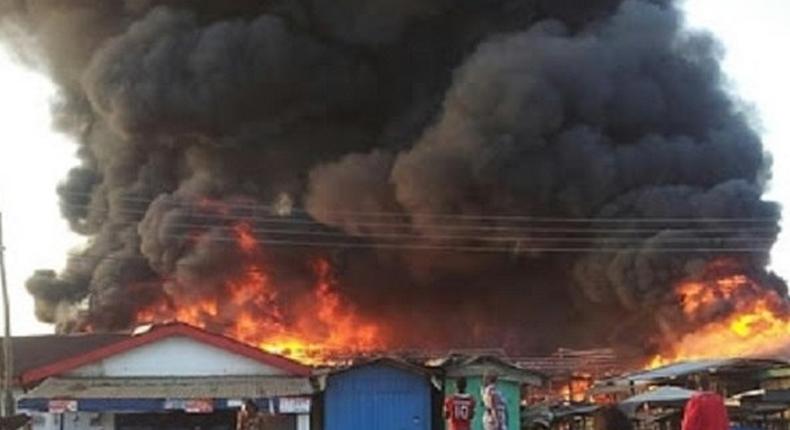 Saraki market gutted by fire, multi-million naira valuables destroyed (NOT PICTURED)