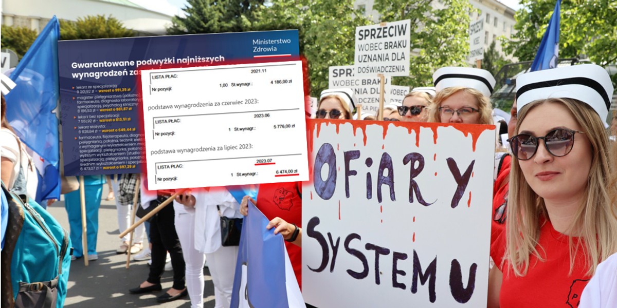 Majowy ogólnopolski protest pielęgniarek przed Sejmem w Warszawie.