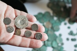 Leśniczy znalazł w lesie skarb. Gliniane garnce pełne srebrnych monet! ZDJĘCIA