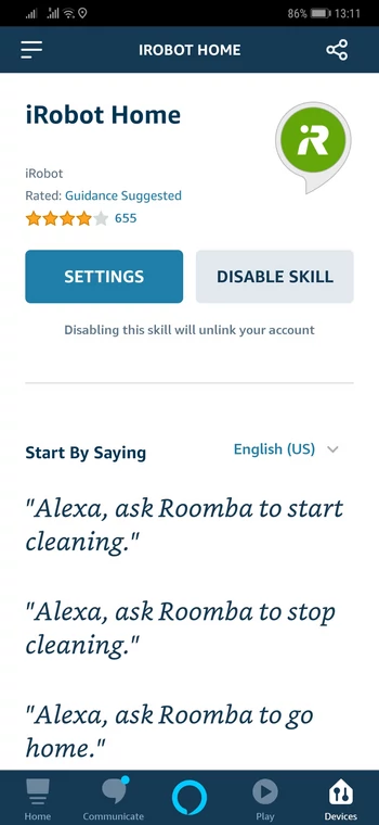 iRobot Home Alexa Skill