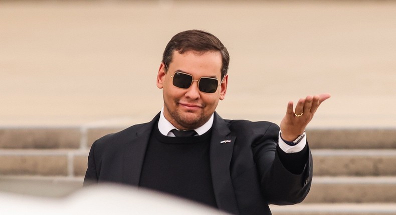 Representative George Santos leaves the Alfonse M. D'Amato United States Federal Courthouse after his appearance in Central Islip, New York on Oct. 27, 2023.Steve Pfost/Newsday RM via Getty Images