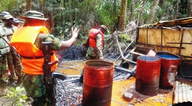 Military destroys 46 illegal refineries, arrest 28 suspects
