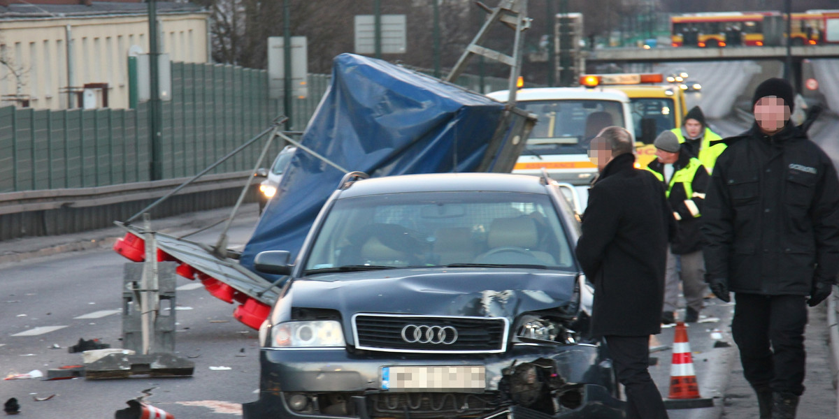 Audi wbiło się w przyczepkę