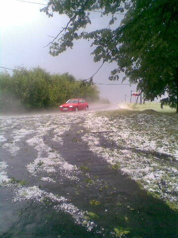 W ciągu kilku chwil ziemia pokryła się kulkami lodu wielkości kurzych jajek
