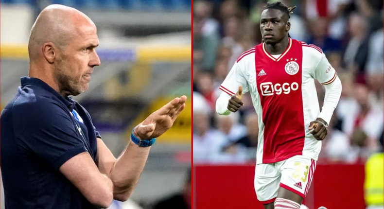 Calvin Bassey and Ajax Manager Alfred Schreuder