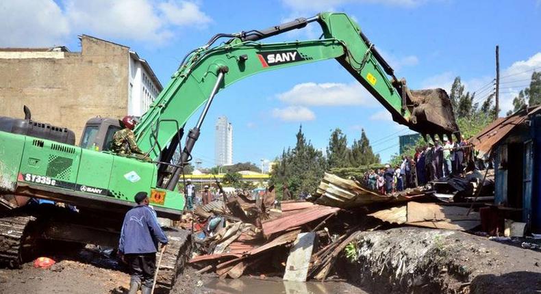 Past demolitions along Nairobi River