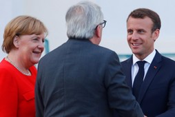 Angela Merkel, Emmanuel Macron, Jean-Claude Juncker