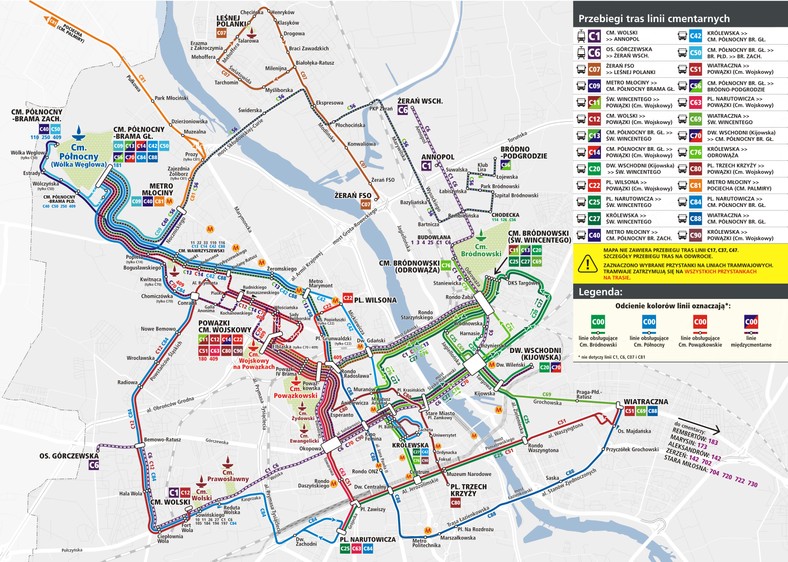 Komunikacja miejska na Wszystkich Świętych Warszawa