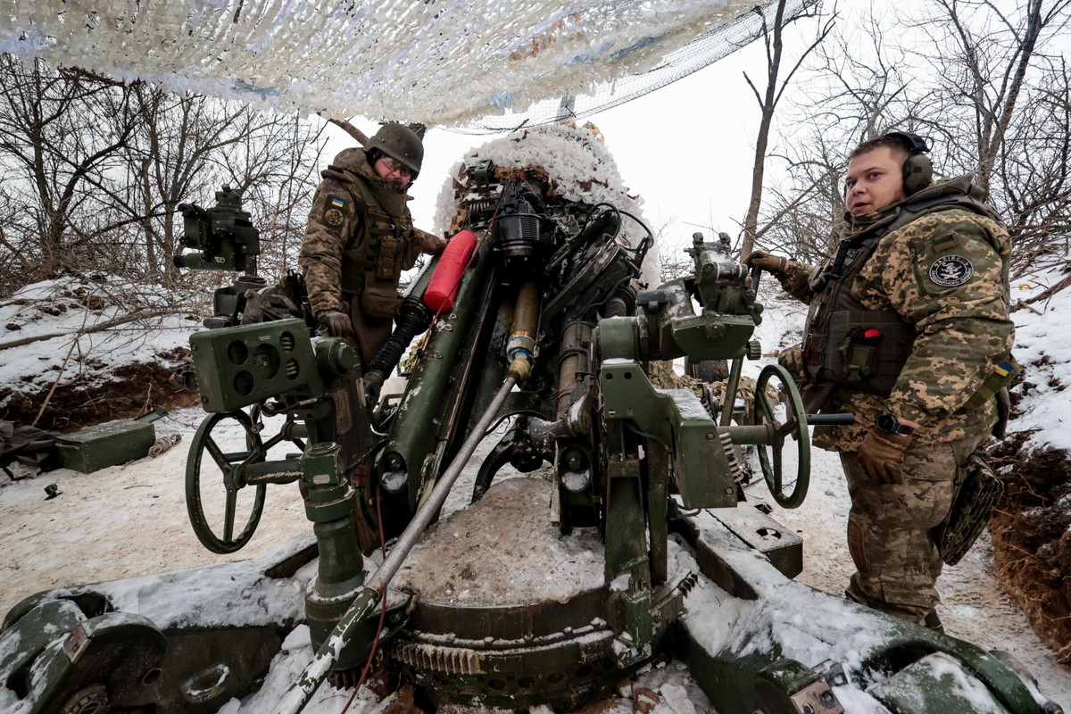Pozycje artylerii Sił Zbrojnych Ukrainy w pobliżu Zaporoża