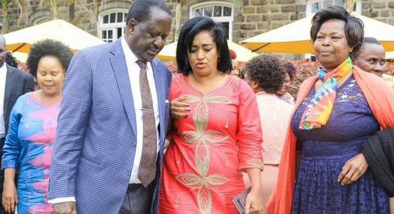 ODM Party Leader Raila Odinga, Nairobi Women Rep Esther Passaris and the late Rose Onunga