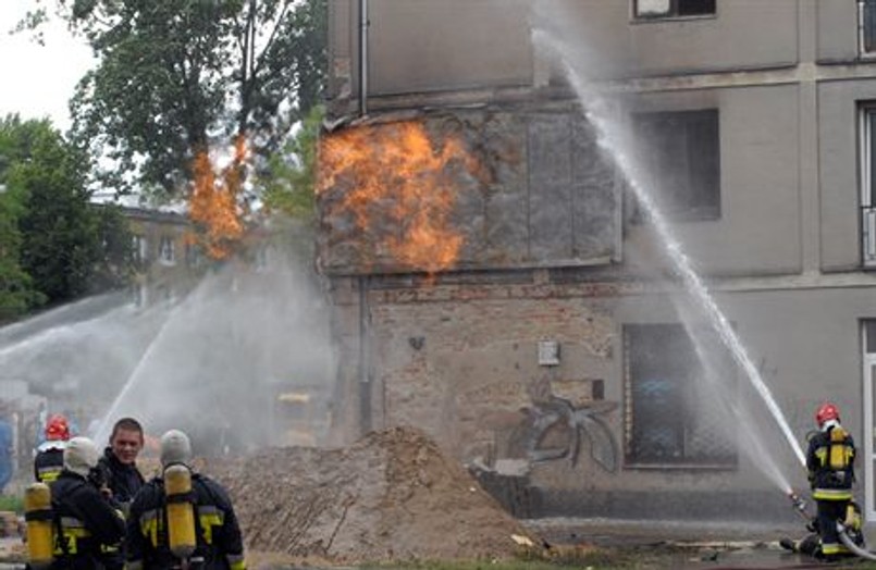 Pożar na warszawskich Bielanach