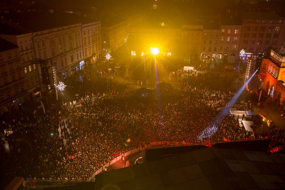 Sylwester 2013 na krakowskim Rynku Głównym