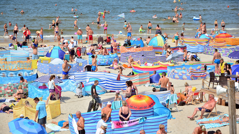 Parawany na plaży w Międzyzdrojach