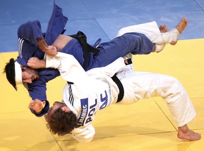 Walka Tomasza Adamca z Rosjaninem Mansurem Isajewem o brązowy medal mistrzostw Europy w dżudo w Wiedniu 25 kwietnia 2010