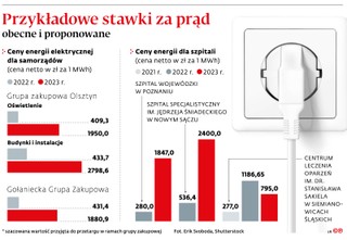 Przykładowe stawki za prąd obecne i proponowane