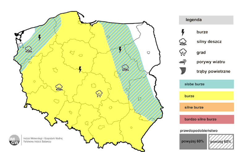 Dziś burze o umiarkowanym natężeniu pojawią się w większości kraju