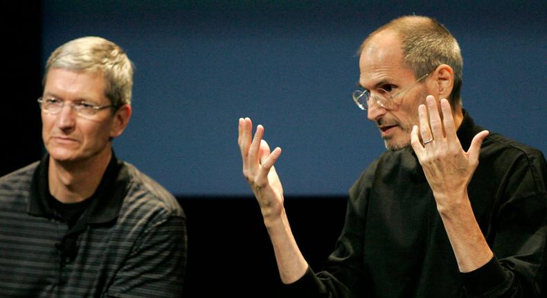 Steve Jobs and Tim Cook in 2010.