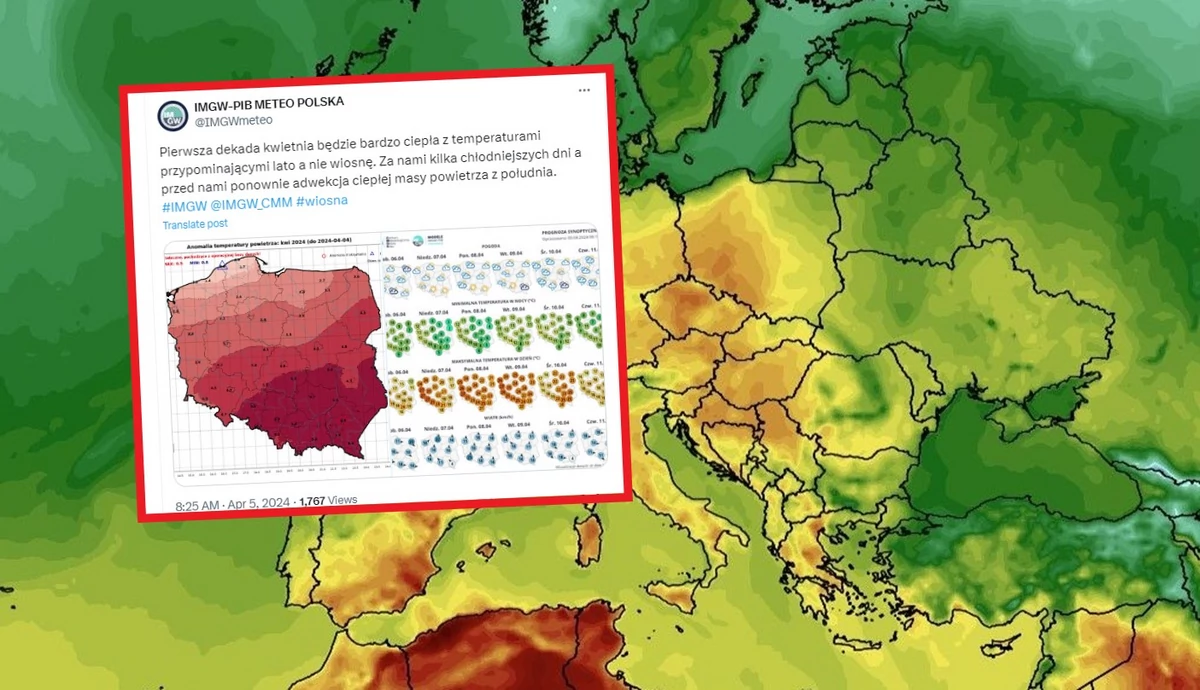  Pogoda długoterminowa. Nawet 27 st. C. Lato a nie wiosna