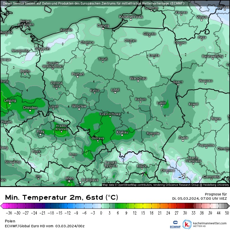 Termometry w większości kraju pokażą nieco powyżej 0 st. C