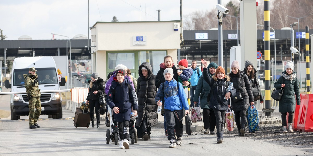  Przejście graniczne z Ukrainą w Medyce. 26 lutego 2022 r.