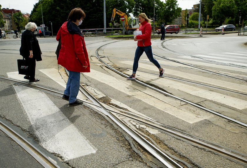 Oto torowisko tramwajowe w Dolnym Wrzeszczu...