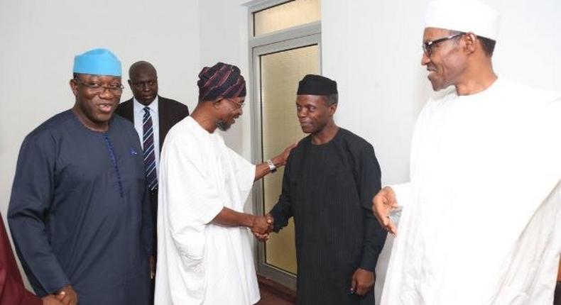 Kayode Fayemi, Gov Aregbesola, Yemi Osinbajo and President Buhari