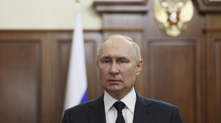Az orosz elnök háromperces beszédet tartott a Kremlben / Fotó: MTI/AP/Szputnyik/Elnöki sajtószolgálat/Gavriil Grigorov