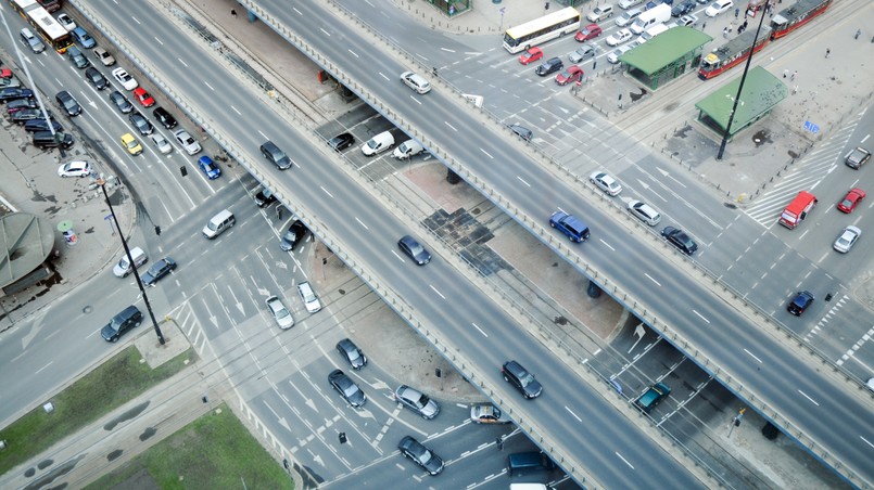 transport Aleje Jerozolimskie Warszawa ulica Tytusa Chałubińskiego centrum rondo ruch uliczny ulice