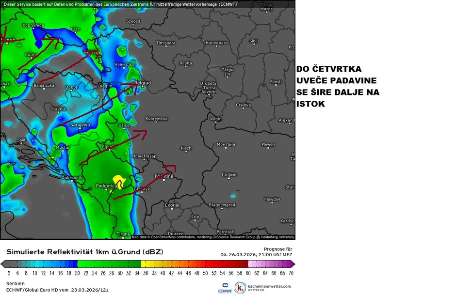 Padavine se šire regionom od četvrtka