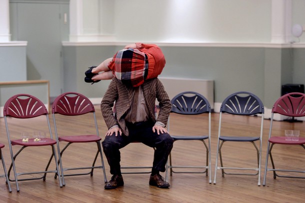 Eddie Ladd and Gwyn Emberton perform as Dylan and Caitlin Thomas in 'Caitlin' at the Lauriston Hall