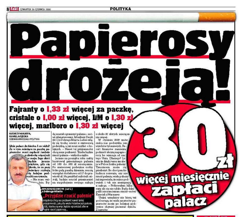 Papierosy znowu podrożeją