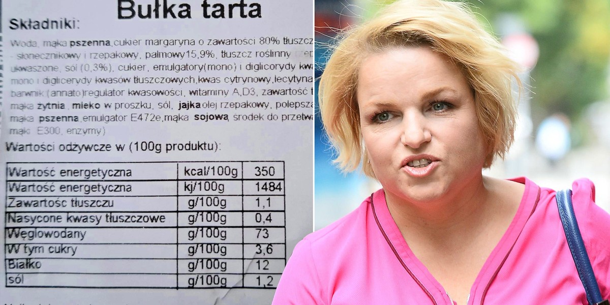 Katarzyna Bosacka przeraziła się składem bułki tartej. 